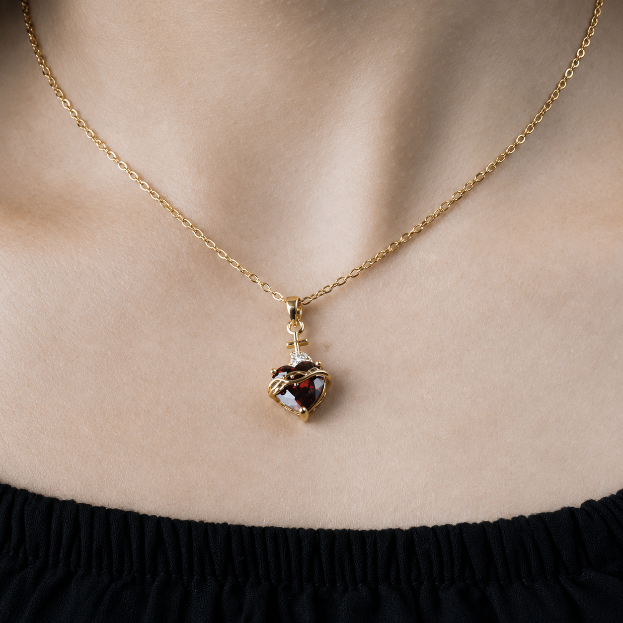 Sacred Heart of Jesus & Immaculate Heart of Mary Necklace Set