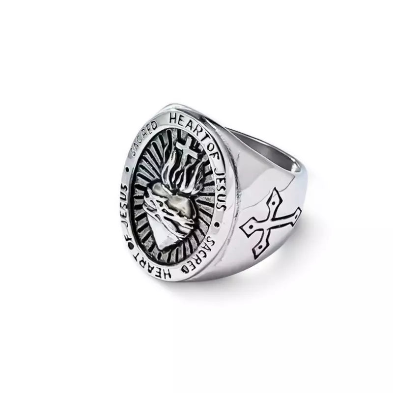 Sacred Heart of Jesus Stainless Steel Ring — Holy Altar