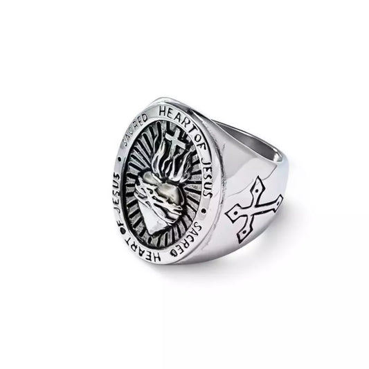 Sacred Heart of Jesus Stainless Steel Ring — Holy Altar