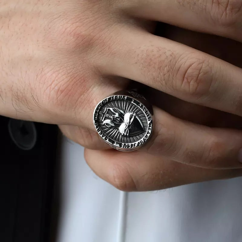 Sacred Heart of Jesus Stainless Steel Ring — Holy Altar