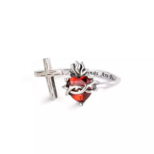Sacred Heart of Jesus Zirconia Ring — Holy Altar