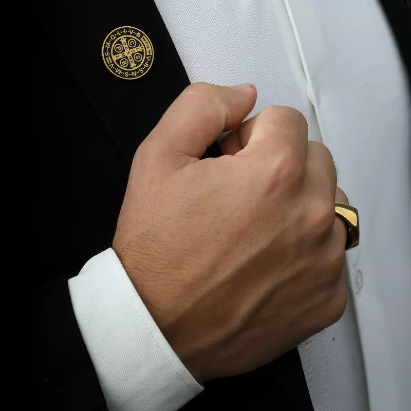 Saint Benedict Medal Gold Ring — Holy Altar