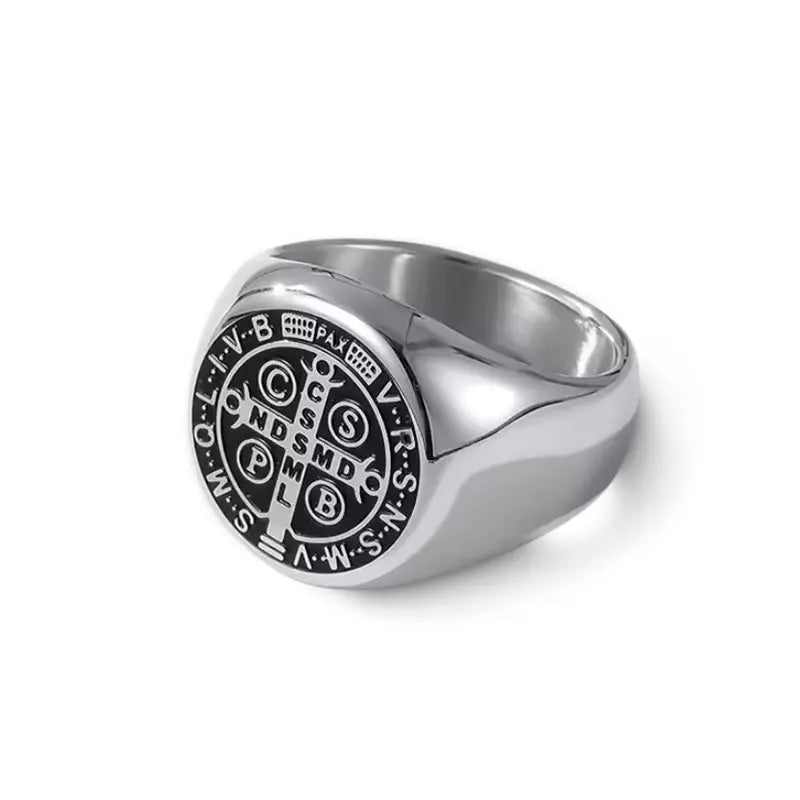 Saint Benedict Medal Silver Ring — Holy Altar