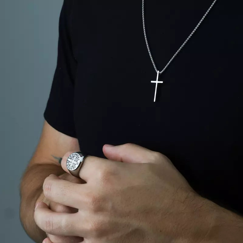 Saint Benedict Medal Silver Ring — Holy Altar