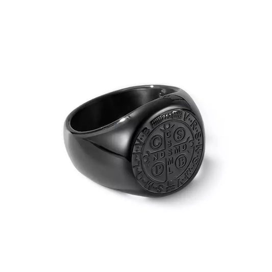 Saint Benedict Medal Black Ring — Holy Altar