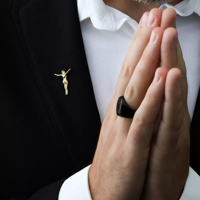 Saint Benedict Medal Black Ring — Holy Altar