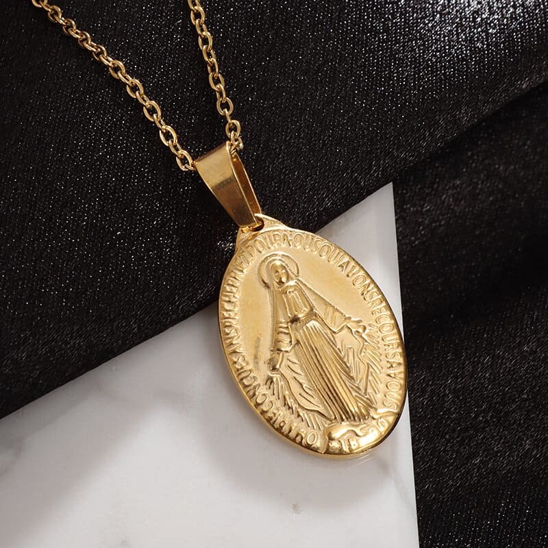 Miraculous Medal Our Lady Pendant Necklace Holy Altar