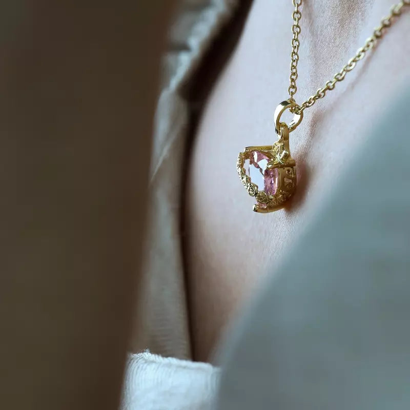 Immaculate Heart of Mary necklace worn