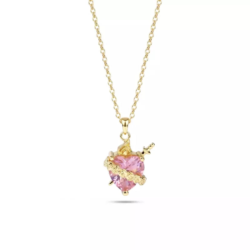 Immaculate Heart of Mary gold pendant necklace