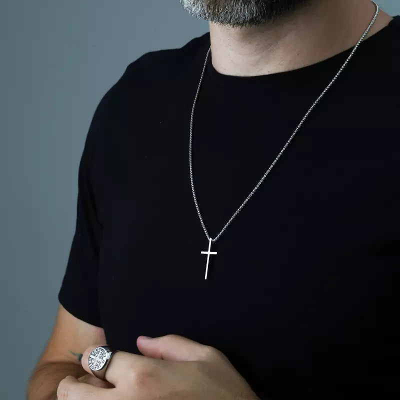 Men's Crucifix Cross Pendant Necklace Holy Altar