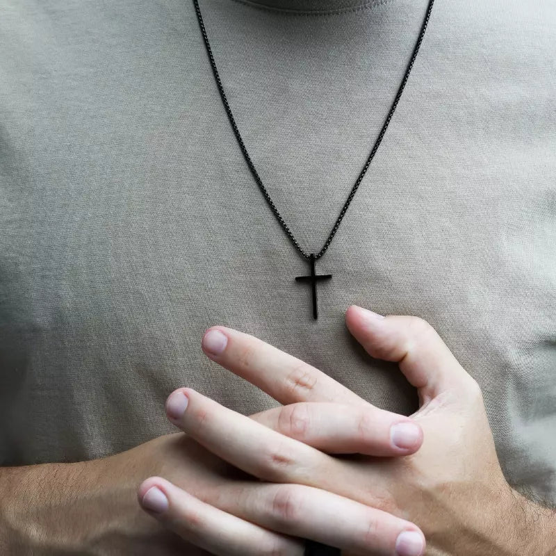 Men's Crucifix Cross Pendant Necklace Holy Altar