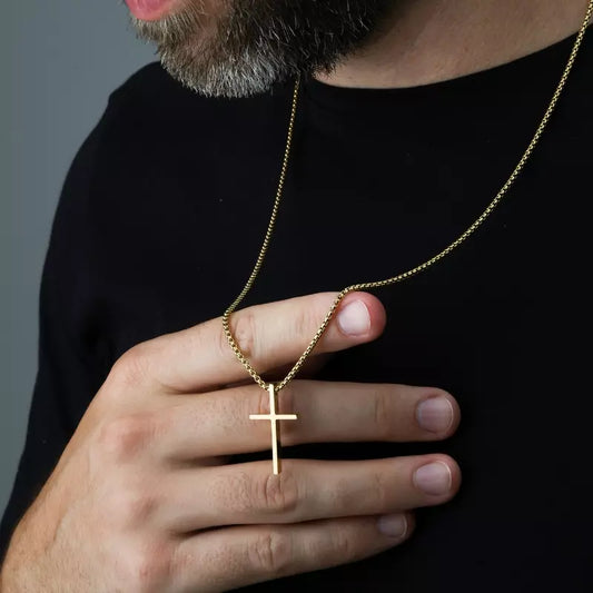 Men's Crucifix Cross Pendant Necklace Holy Altar