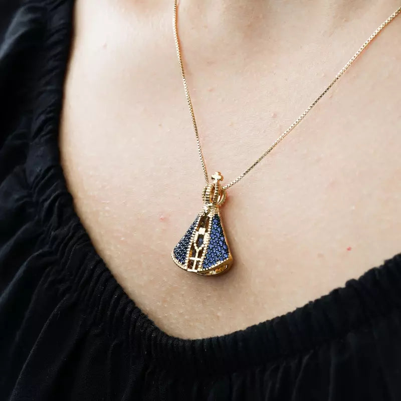 Our Lady of Aparecida Double Pendant Necklace Holy Altar