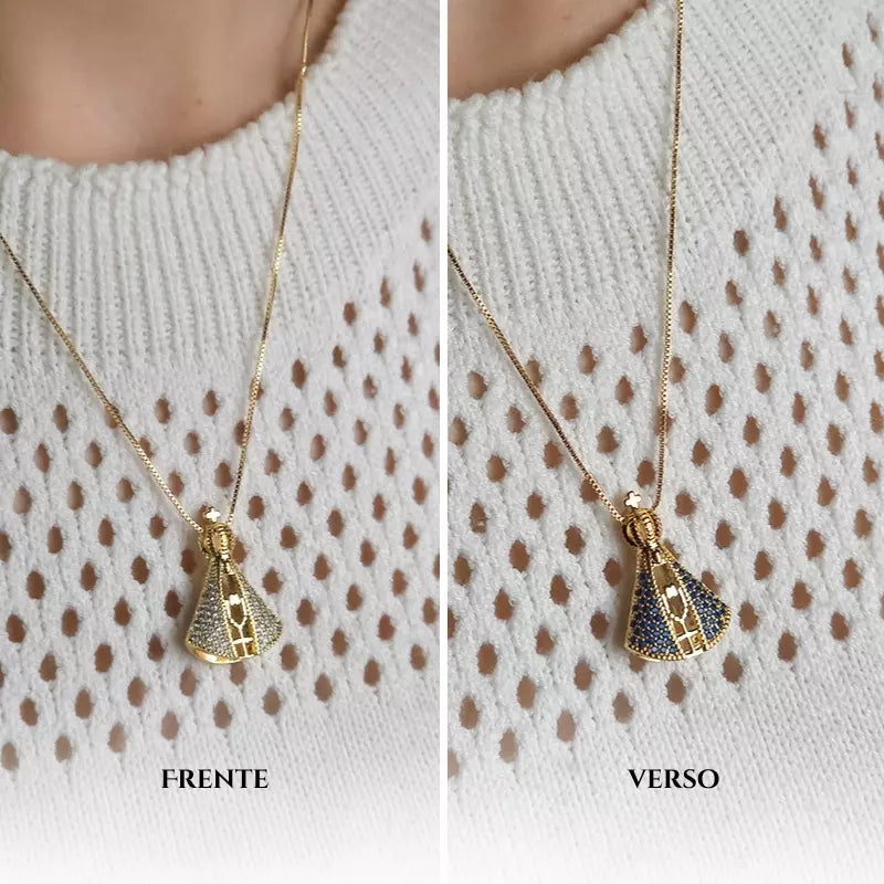 Our Lady of Aparecida Double Pendant Necklace Holy Altar