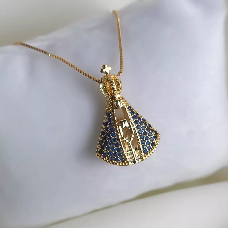 Our Lady of Aparecida Double Pendant Necklace Holy Altar