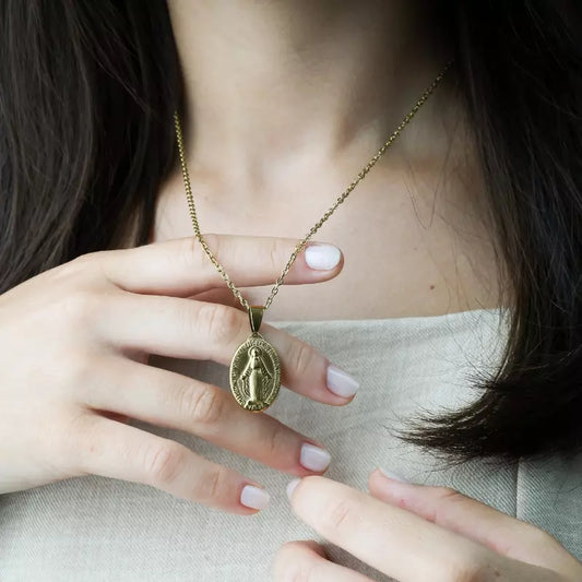 Miraculous Medal Our Lady Pendant Necklace Holy Altar