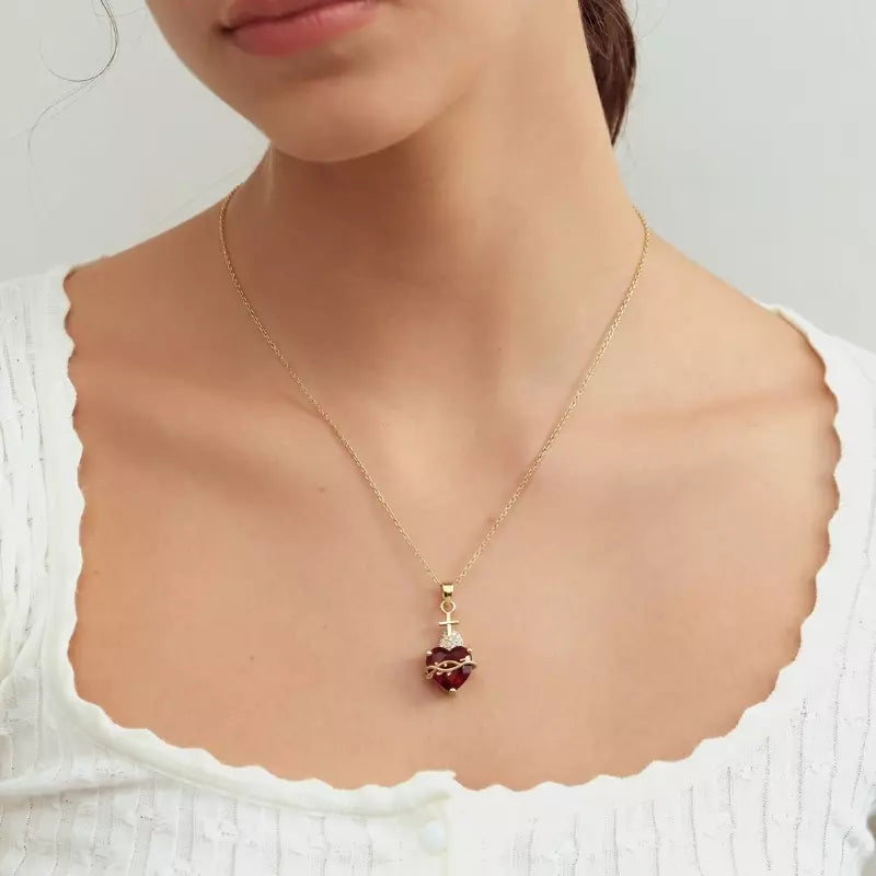 Sacred Heart of Jesus necklace detail